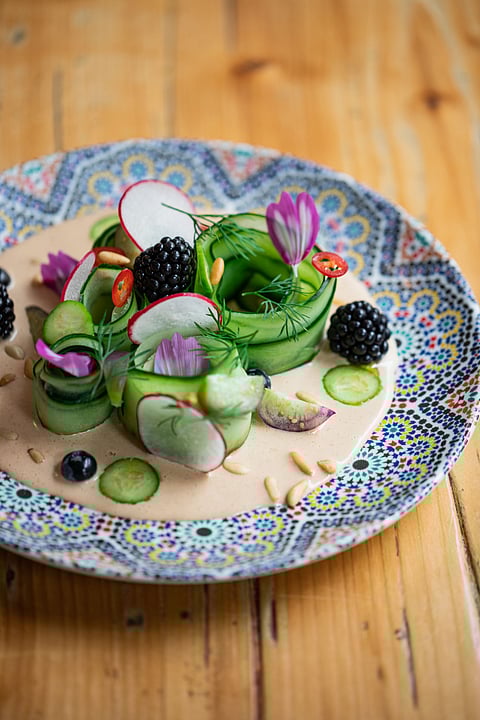 The menu at DAR is a vibrant tapestry of the freshest seasonal vegetables